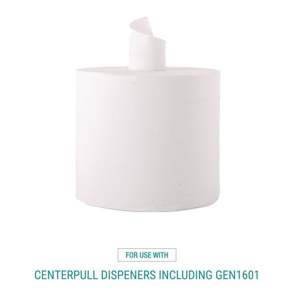 Center-Flow Perforated Paper Towel Roll, 7.3 x 15, White, 6 Rolls/Carton