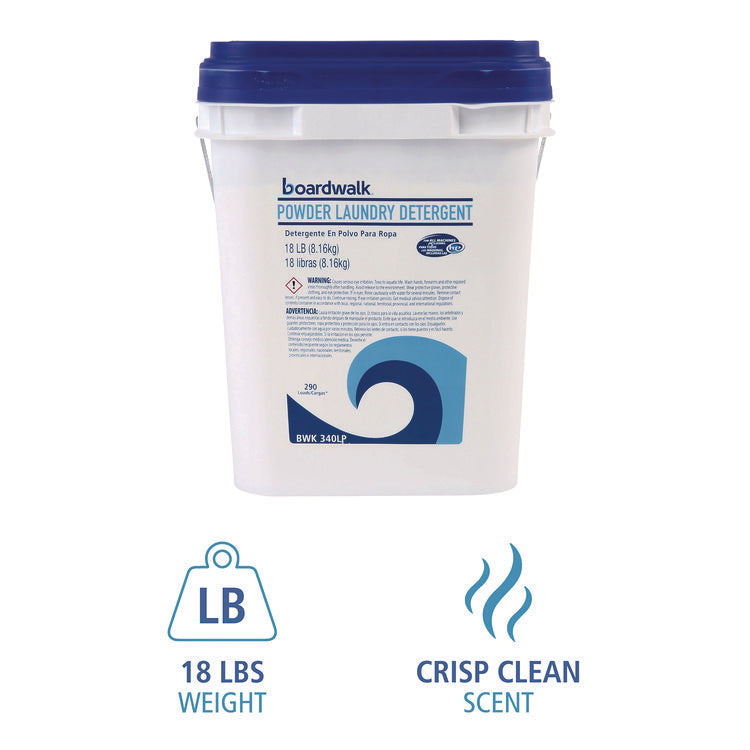 Powder Laundry Detergent, Low Foam, Crisp Clean Scent, 18 lb Pail