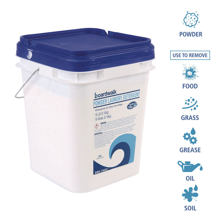 Powder Laundry Detergent, Low Foam, Crisp Clean Scent, 18 lb Pail