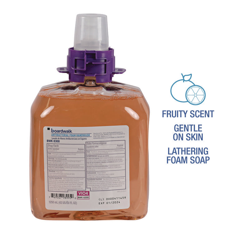 Foam Antibacterial Handwash, Fresh Fruit Scent, 1,250 mL Refill, 4/Carton