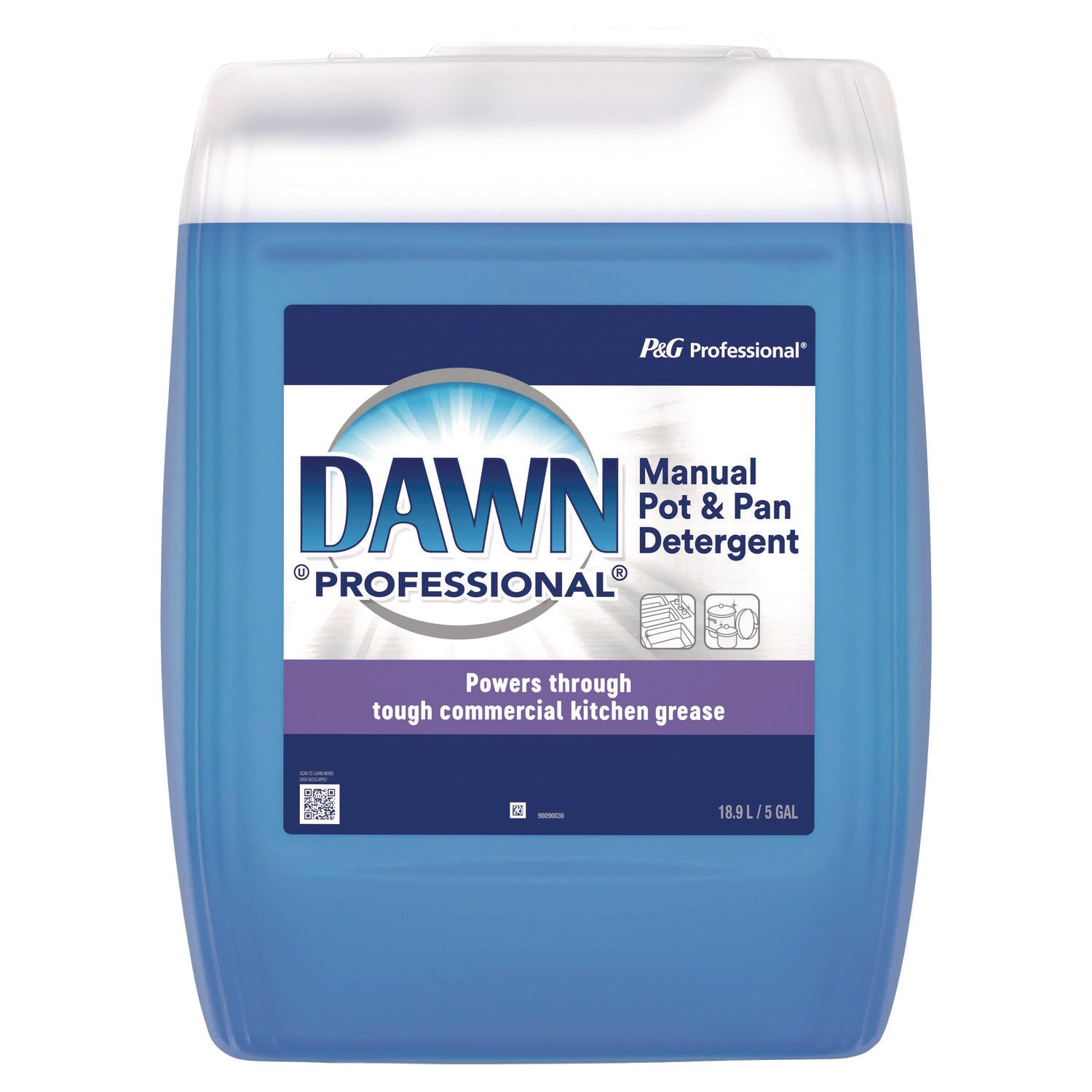 Professional Manual Pot and Pan Dish Detergent, Original Scent, 5 gal Bottle, 34/Pallet