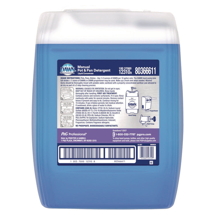 Professional Manual Pot and Pan Dish Detergent, Original Scent, 5 gal Bottle, 34/Pallet