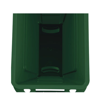 Slim Jim Plastic Recycling Container with Venting Channels, 23 gal, Plastic, Green