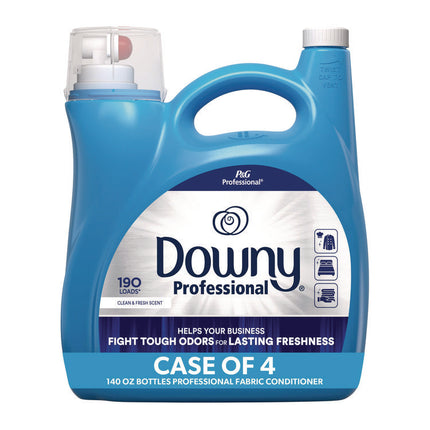 Commercial Liquid Fabric Softener, Clean and Fresh Scent, 140 oz Pour Bottle, 4/Carton