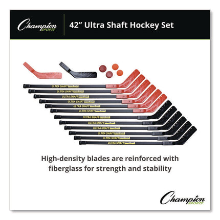 Ultra Shaft Hockey Set, Twelve 42" Hockey Sticks/Two Pucks/Two Balls/Two Extra Blades
