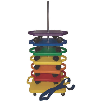 Scooter Stacker, Plastic, 176 lb Capacity, 21 x 16 x 39, Silver/Yellow