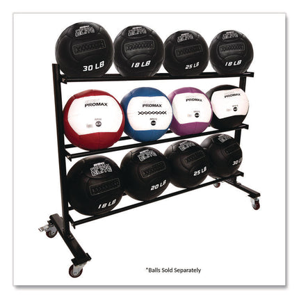 RPX Medicine Ball Rack, Metal, 220 lb Capacity, 18.5 x 62 x 45, Black