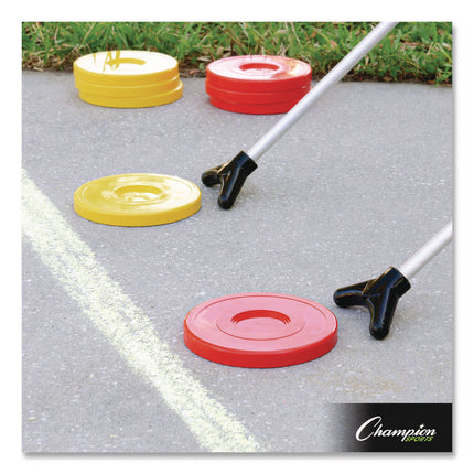 Economy Shuffleboard Set, 15-ft Court, Four 51" Cues, Eight Discs