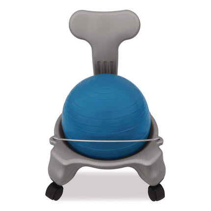 Kid's Ball Chair, Supports Up to 264 lb, 12.5" Seat Height, Blue Seat, Silver Base