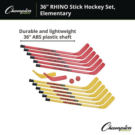 Indoor ABS Kids Hockey Set, 2 Pucks, 12 Sticks