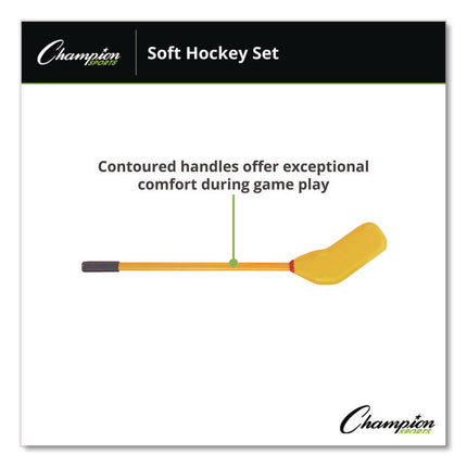 Rhino Soft Hockey Set, 30" Long, (10) Sticks/7" Ball/4" Puck