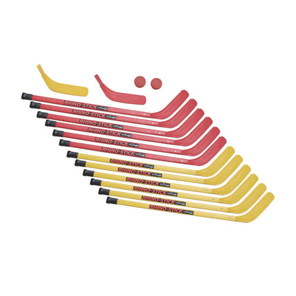 Indoor ABS Kids Hockey Set, 2 Pucks, 12 Sticks