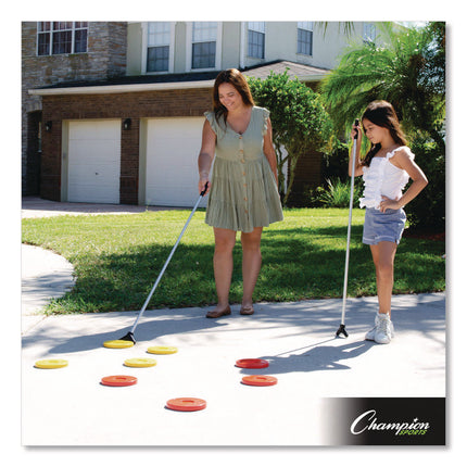 Economy Shuffleboard Set, 15-ft Court, Four 51" Cues, Eight Discs