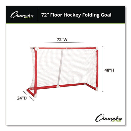 72 Inch Floor Hockey Collapsible Goal, 24" x 72", 1.65" dia Frame