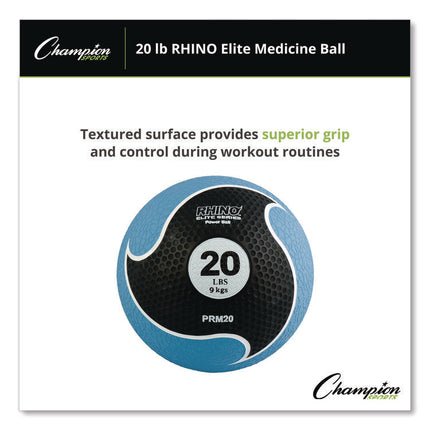 Rhino Elite Medicine Ball, 20 lb, Blue