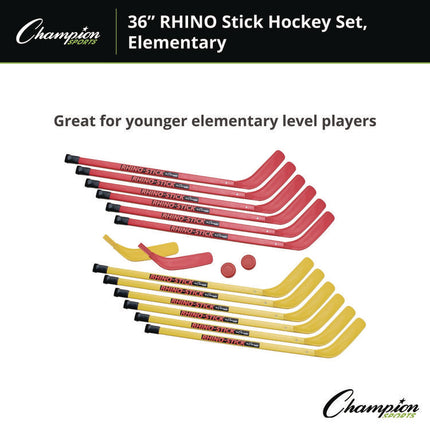 Indoor ABS Kids Hockey Set, 2 Pucks, 12 Sticks