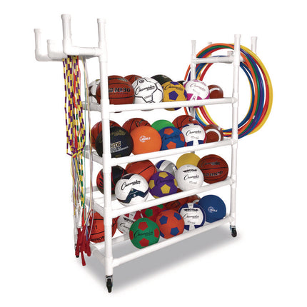 Equipment Cart, Plastic, 176 lb Capacity, 19 x 61 x 62, White