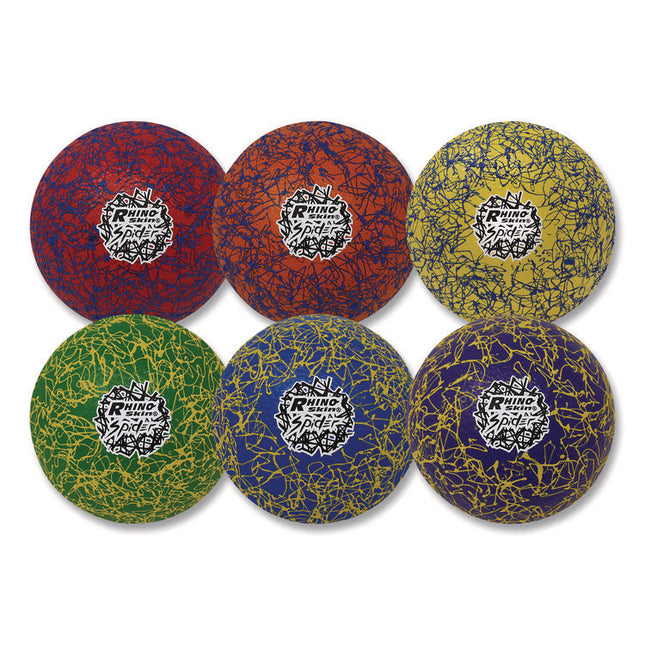 Rhino Skin Spider Dodgeball Set, 6.3" Diameter, Assorted Colors, 6/Set