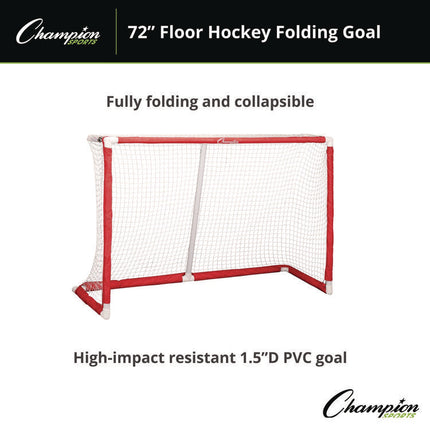 72 Inch Floor Hockey Collapsible Goal, 24" x 72", 1.65" dia Frame