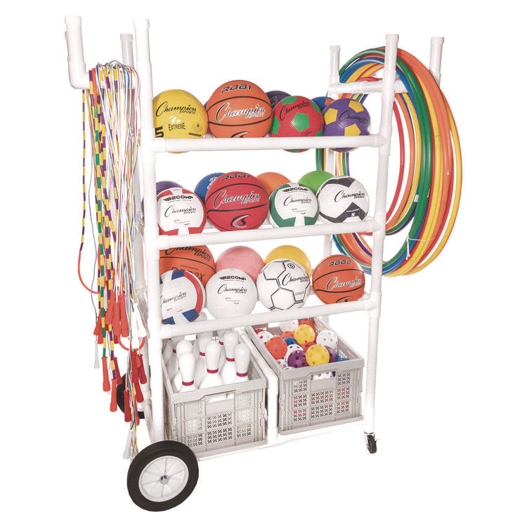 High Impact All-Terrain Heavy-Duty Cart, Plastic, 176 lb Capacity, 19 x 53 x 58, White