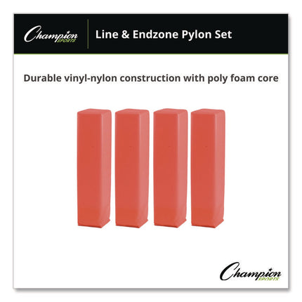Line and End Zone Pylon Set, 18" x 4" dia, 4/Set