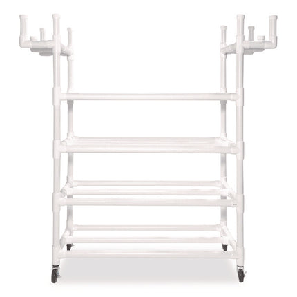 Equipment Cart, Plastic, 176 lb Capacity, 19 x 61 x 62, White