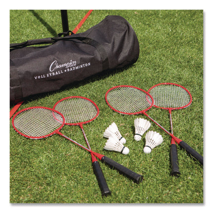 Deluxe Volleyball/Badminton Tournament Set, (4) Rackets/(2) Shuttlecocks/(2) Birdies/Net/Pump/Volleyball