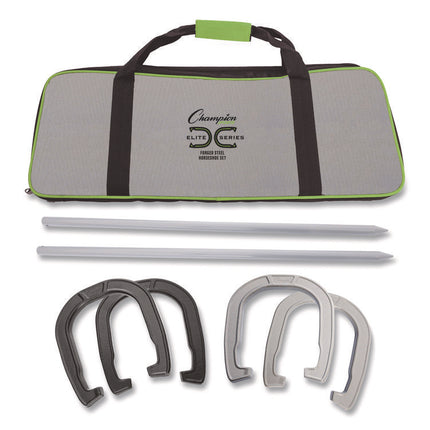 Forged Steel Horseshoe Set, 4 Horseshoes/2 Stakes/Carry Bag/Rules Sheet