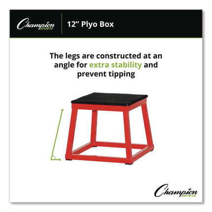 Plyo Box, 15" x 15", Plywood/Rubber/Steel, Red/Black