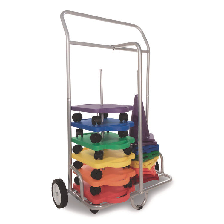 Scooter Storage Cart, Metal, 132 lb Capacity, 16 x 32 x 48, Silver