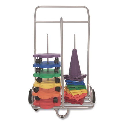 Scooter Storage Cart, Metal, 132 lb Capacity, 16 x 32 x 48, Silver