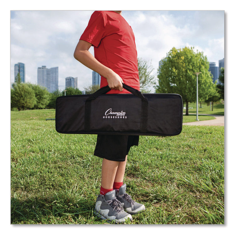 Deluxe Horseshoe Tournament Set, 4 Horseshoes/2 Stakes/Carry Bag/Rule Sheet