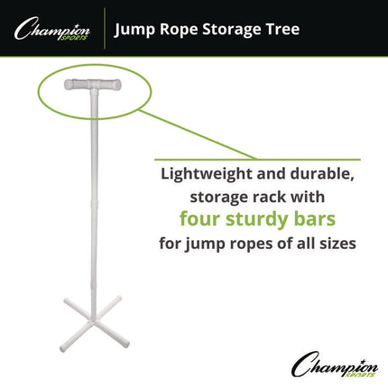Jump Rope Storage Tree, 25.5" x 25.5" x 68.5", White