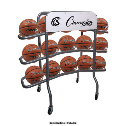 3-Tier Pro Basketball Rack, Metal, 220 lb Capacity, 8 x 60 x 48, Silver