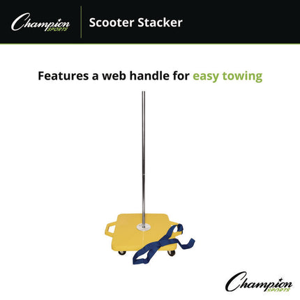 Scooter Stacker, Plastic, 176 lb Capacity, 21 x 16 x 39, Silver/Yellow