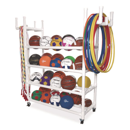 Equipment Cart, Plastic, 176 lb Capacity, 19 x 61 x 62, White