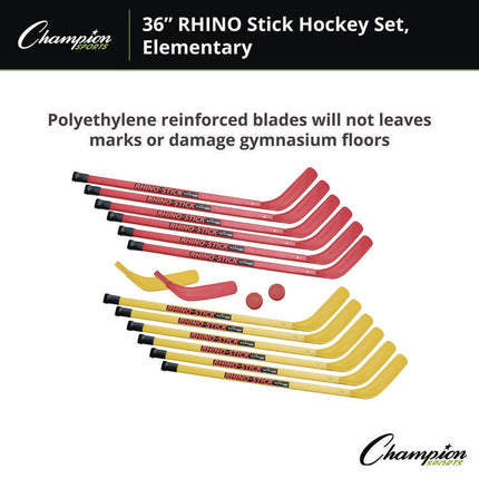 Indoor ABS Kids Hockey Set, 2 Pucks, 12 Sticks