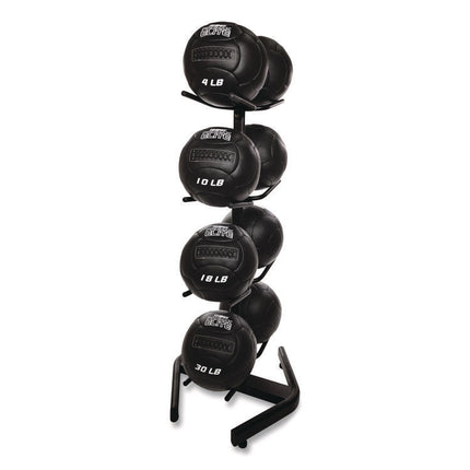 U-Ring Double Medicine Ball Tree, 28" x 28" x 60", Black