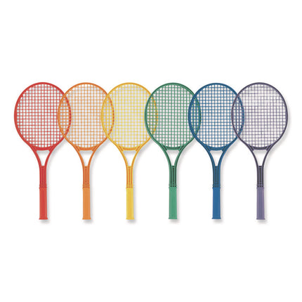 Plastic Tennis Racket Set, Six 21" Rackets, Assorted Colors