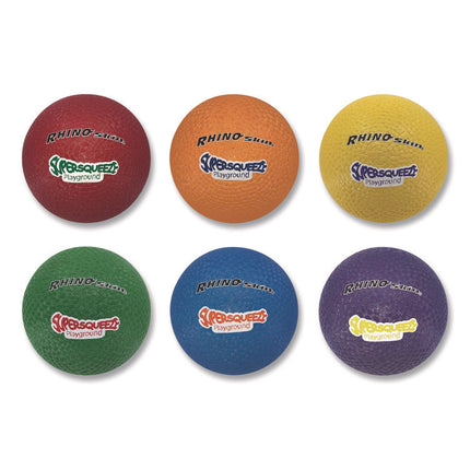 Rhino Skin Super Squeeze Playground Ball Set, 7.5" Diameter, Assorted Colors, 6/Set