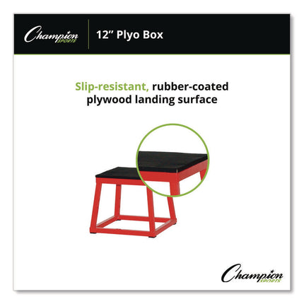 Plyo Box, 15" x 15", Plywood/Rubber/Steel, Red/Black