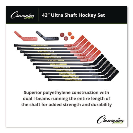 Ultra Shaft Hockey Set, Twelve 42" Hockey Sticks/Two Pucks/Two Balls/Two Extra Blades