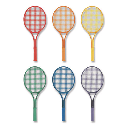Plastic Tennis Racket Set, Six 21" Rackets, Assorted Colors