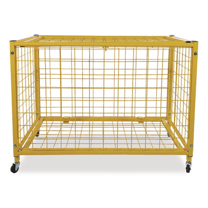 Full Size Lockable Ball Locker, Metal, 132 lb Capacity, 24 x 42 x 29.75, Yellow