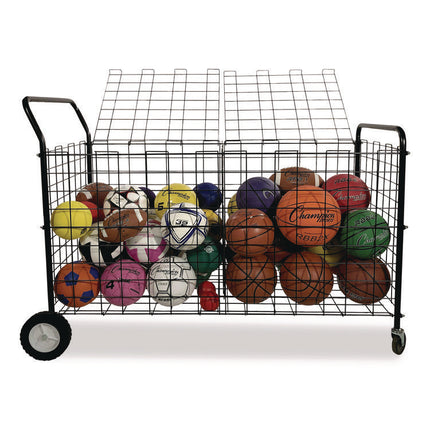 Double-Sided Lockable Ball Locker, Metal, 176 lb Capacity, 24 x 59 x 37, Black