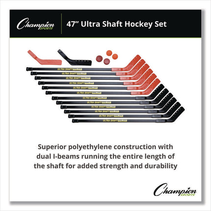 Ultra Shaft Hockey Set, Twelve 47' Hockey Sticks/Two Pucks/Two Balls/Two Extra Blades