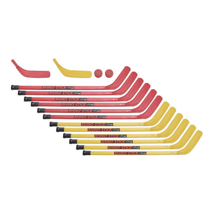 Indoor ABS Kids Hockey Set, 2 Pucks, 12 Sticks