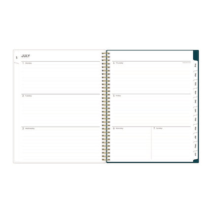 Greta Academic Year Weekly/Monthly Planner, Floral Artwork, 11.5 x 8, Green Cover, 12-Month (July-June): 2024 to 2025