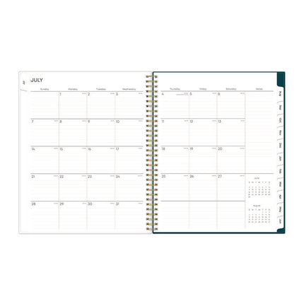 Greta Academic Year Weekly/Monthly Planner, Floral Artwork, 11.5 x 8, Green Cover, 12-Month (July-June): 2024 to 2025