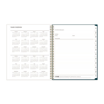 Greta Academic Year Weekly/Monthly Planner, Floral Artwork, 11.5 x 8, Green Cover, 12-Month (July-June): 2024 to 2025